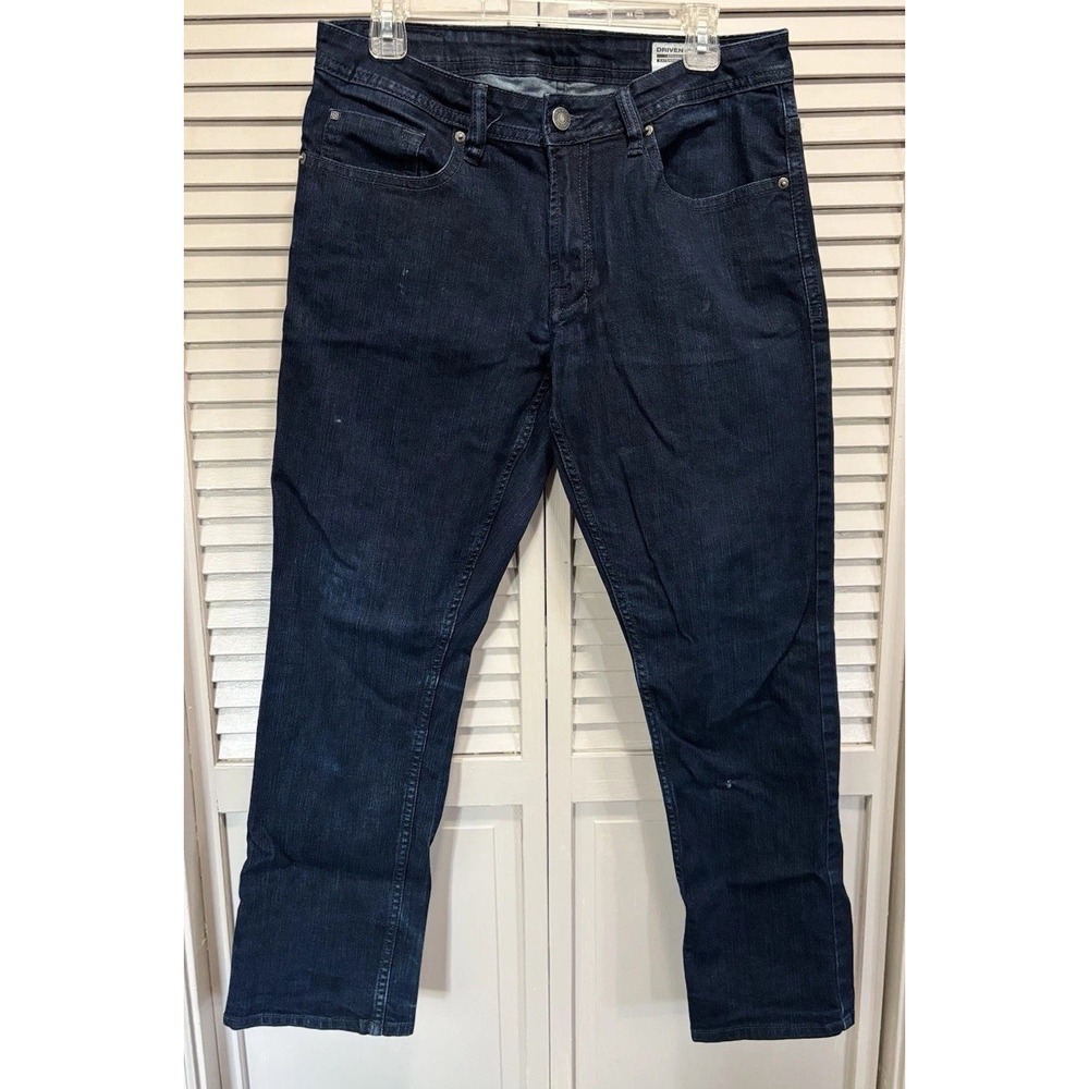Buffalo Driven X Basic‎ Straight Dark Wash Denim Jeans Size 32x30 Logo Zip